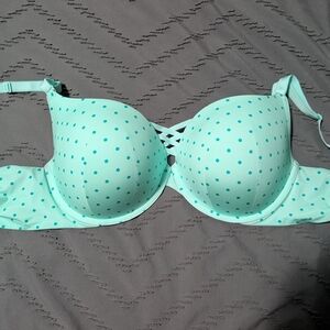 Torrid Green Underwire Bra with Polka Dots